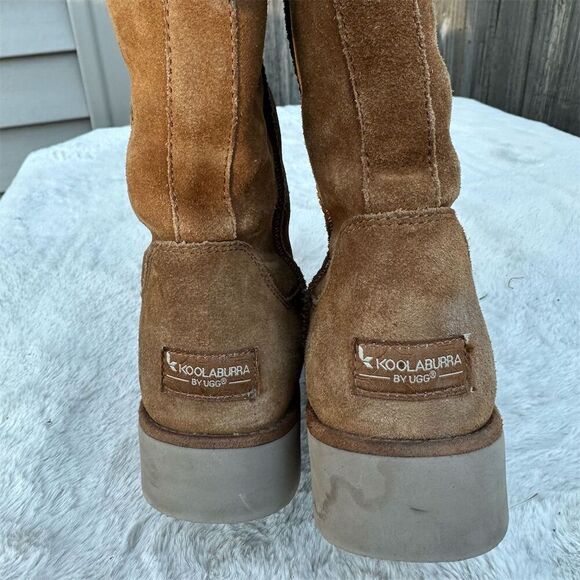 Koolaburra by UGG Women's Brown Shearling Tall Boots Wedge Heel Size 8 - Picture 9 of 9